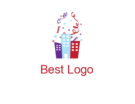festival over buildings logo