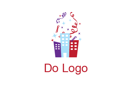 festival over buildings logo