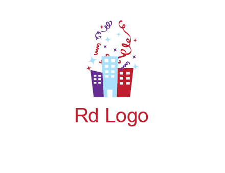 festival over buildings logo
