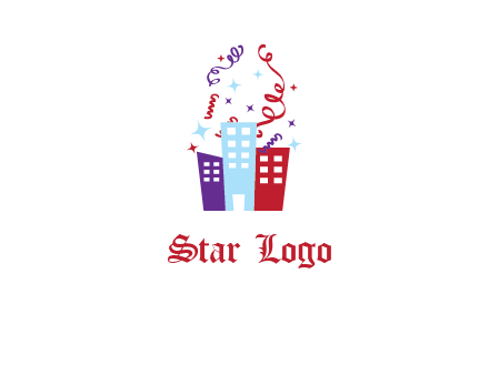 festival over buildings logo