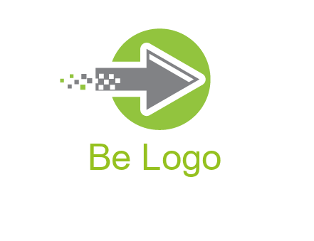 digital pixel arrow in circle