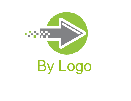 digital pixel arrow in circle