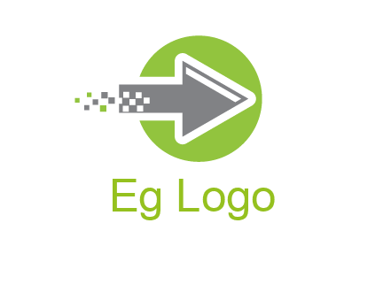 digital pixel arrow in circle