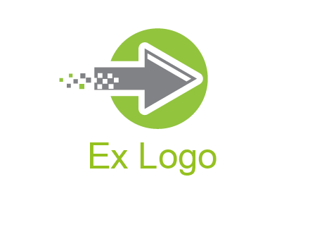 digital pixel arrow in circle
