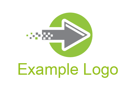 digital pixel arrow in circle