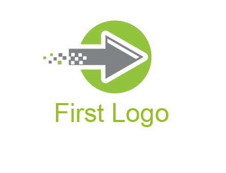 digital pixel arrow in circle