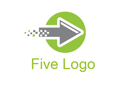 digital pixel arrow in circle