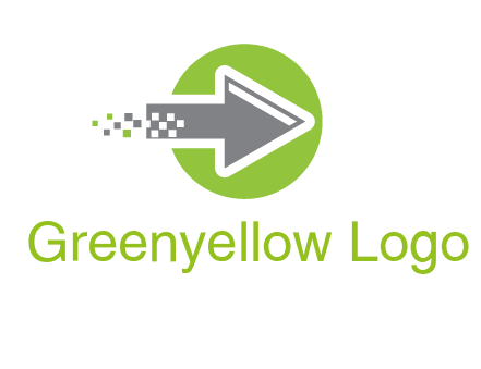 digital pixel arrow in circle