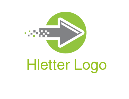 digital pixel arrow in circle