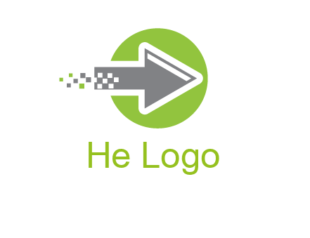 digital pixel arrow in circle