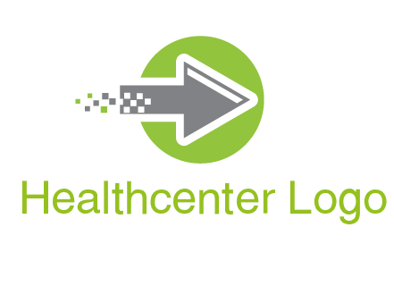 digital pixel arrow in circle