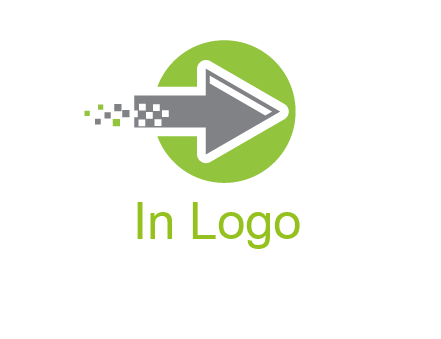 digital pixel arrow in circle