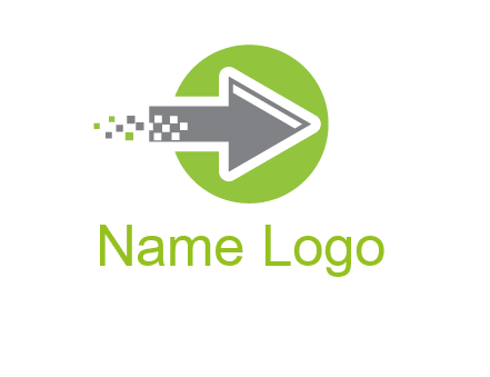 digital pixel arrow in circle