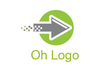 digital pixel arrow in circle