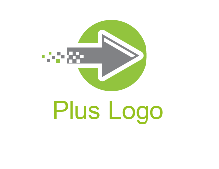 digital pixel arrow in circle