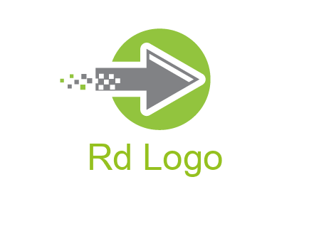 digital pixel arrow in circle