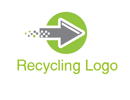 digital pixel arrow in circle