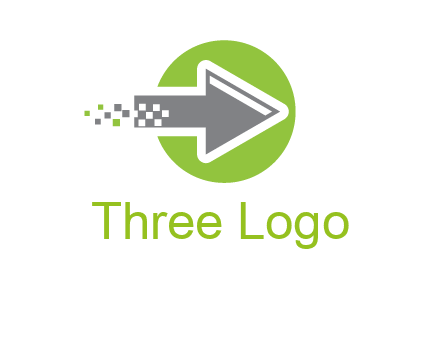 digital pixel arrow in circle