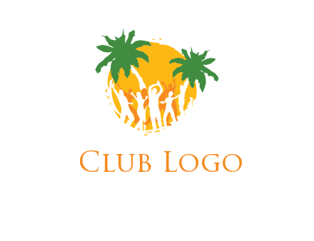 beach party with sun logo
