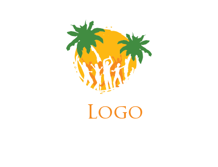 beach party with sun logo