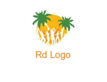 beach party with sun logo