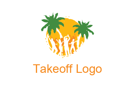 beach party with sun logo