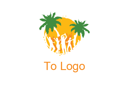 beach party with sun logo