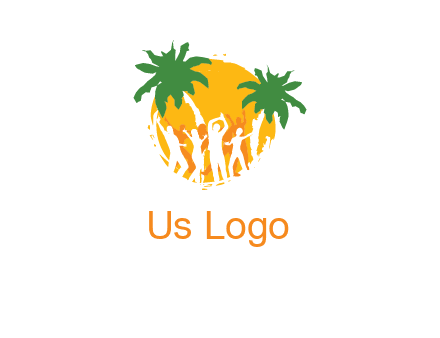 beach party with sun logo