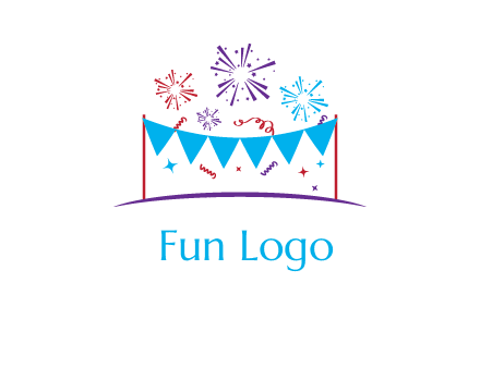 festival with fireworks logo