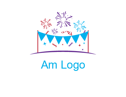 festival with fireworks logo