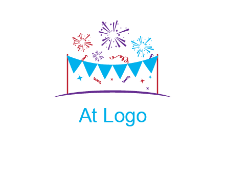 festival with fireworks logo