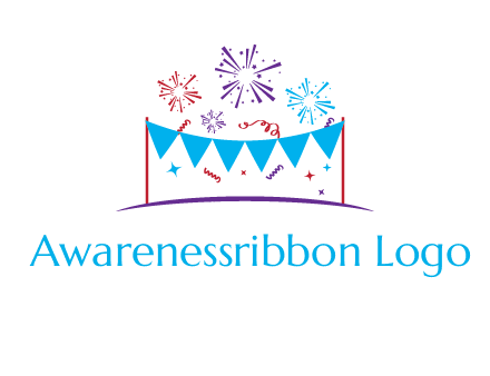 festival with fireworks logo