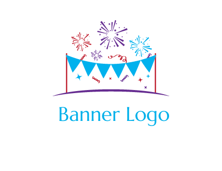 festival with fireworks logo