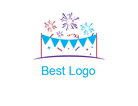 festival with fireworks logo