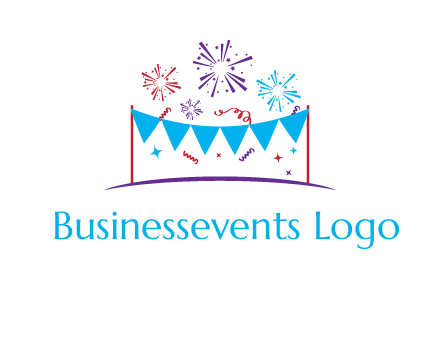 festival with fireworks logo