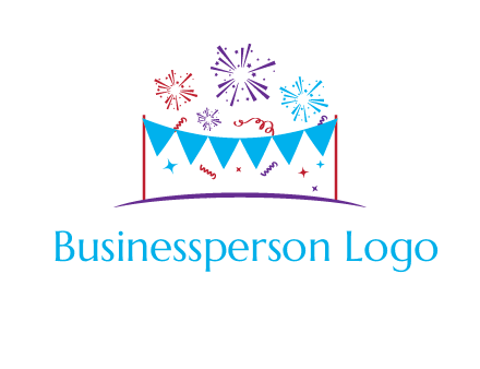 festival with fireworks logo