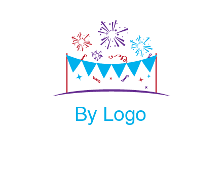 festival with fireworks logo