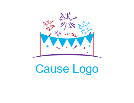 festival with fireworks logo