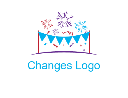festival with fireworks logo