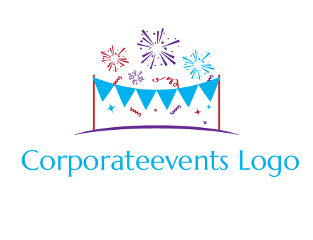 festival with fireworks logo