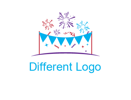 festival with fireworks logo