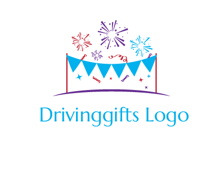 festival with fireworks logo