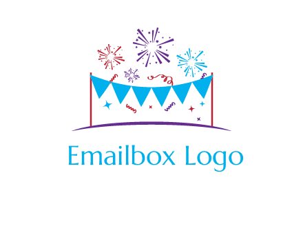 festival with fireworks logo