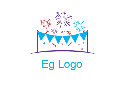 festival with fireworks logo