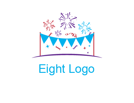 festival with fireworks logo