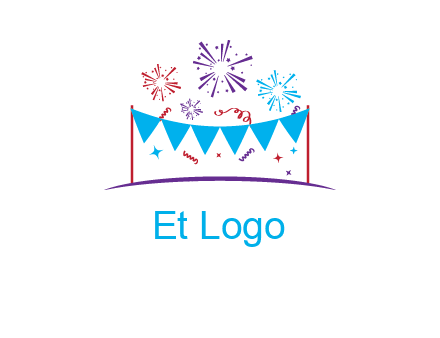 festival with fireworks logo