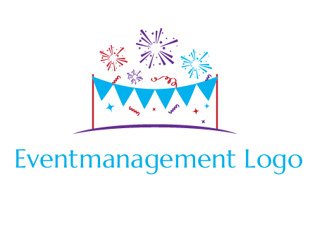 festival with fireworks logo