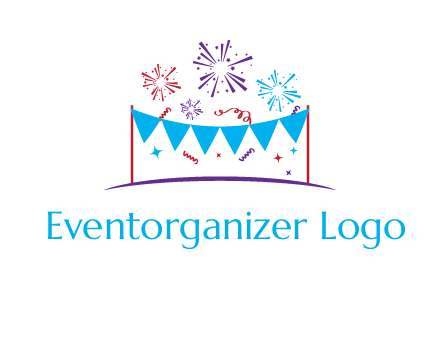 festival with fireworks logo