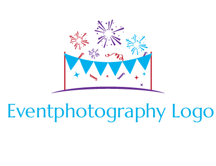 festival with fireworks logo