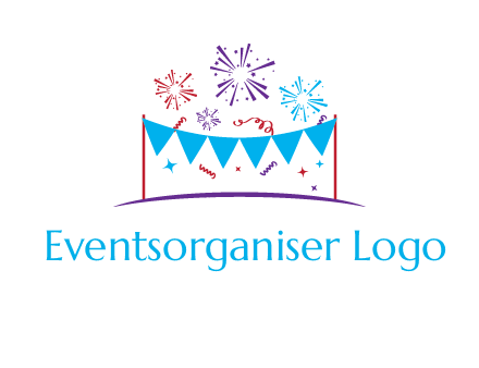 festival with fireworks logo